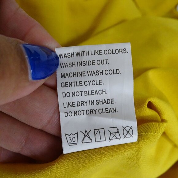 Yellow Gold Long Sleeve Collared Button Up Shirt Women Size L Casual Work - Picture 7 of 10